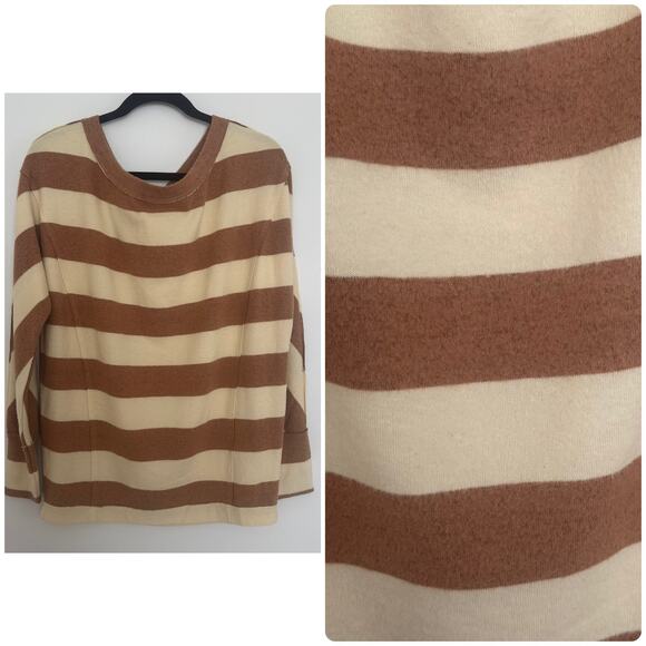 Free People Cali Long Sleeve Striped Top in Light Earth Combo - Picture 1 of 6